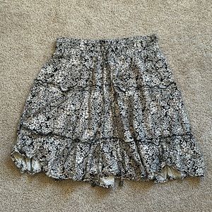 Black and Tan Short Flowy Skirt